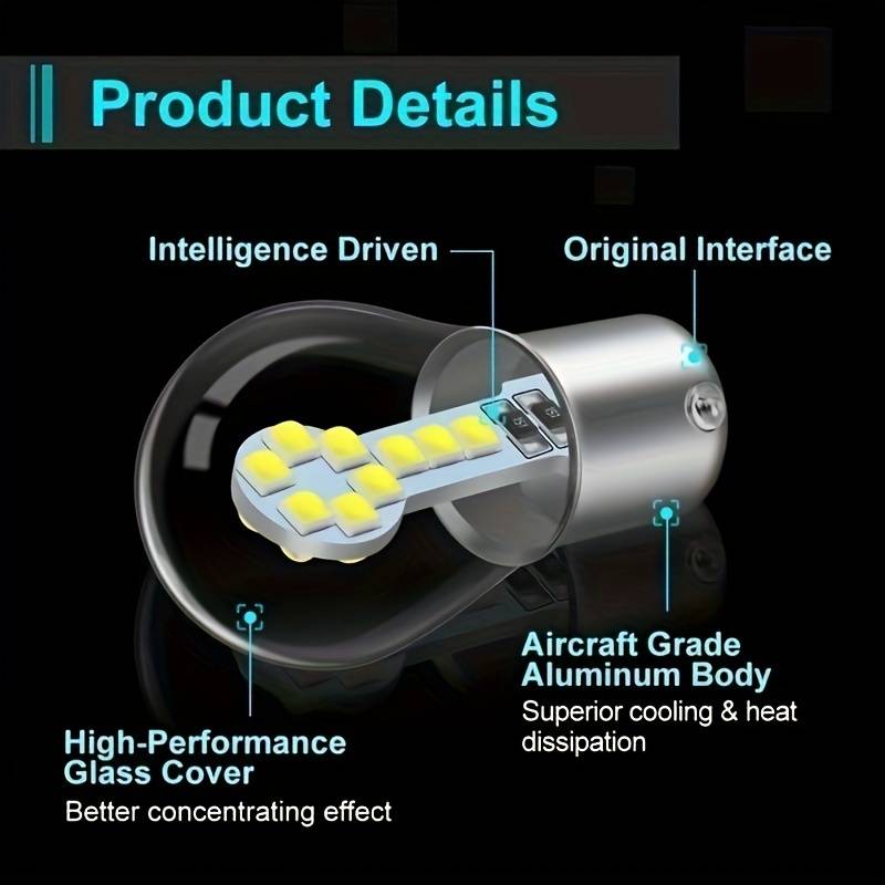 1pc Red LED Turn Signal & Brake Light Bulb High-Temperature Resistant 12V Multi-C