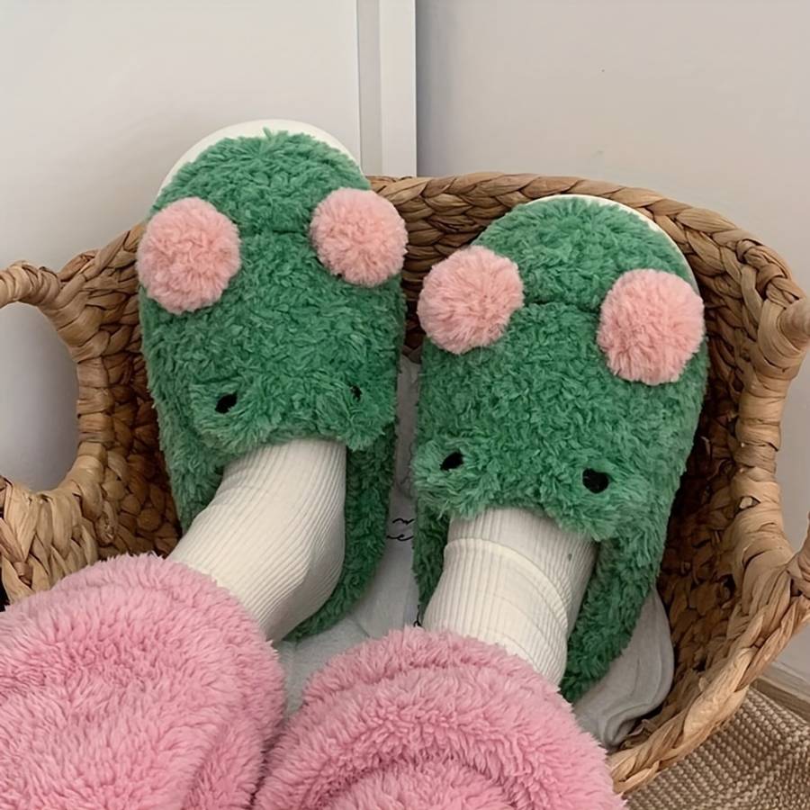 Cotton Slippers Color Green Sizeuk 8.5-9