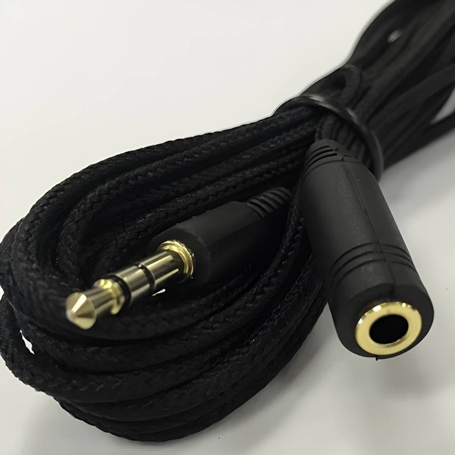 Premium Braided 3.5Mm Headphone Extension Cable 1.5M Lengths 0.138'' Microphone Jack Ster