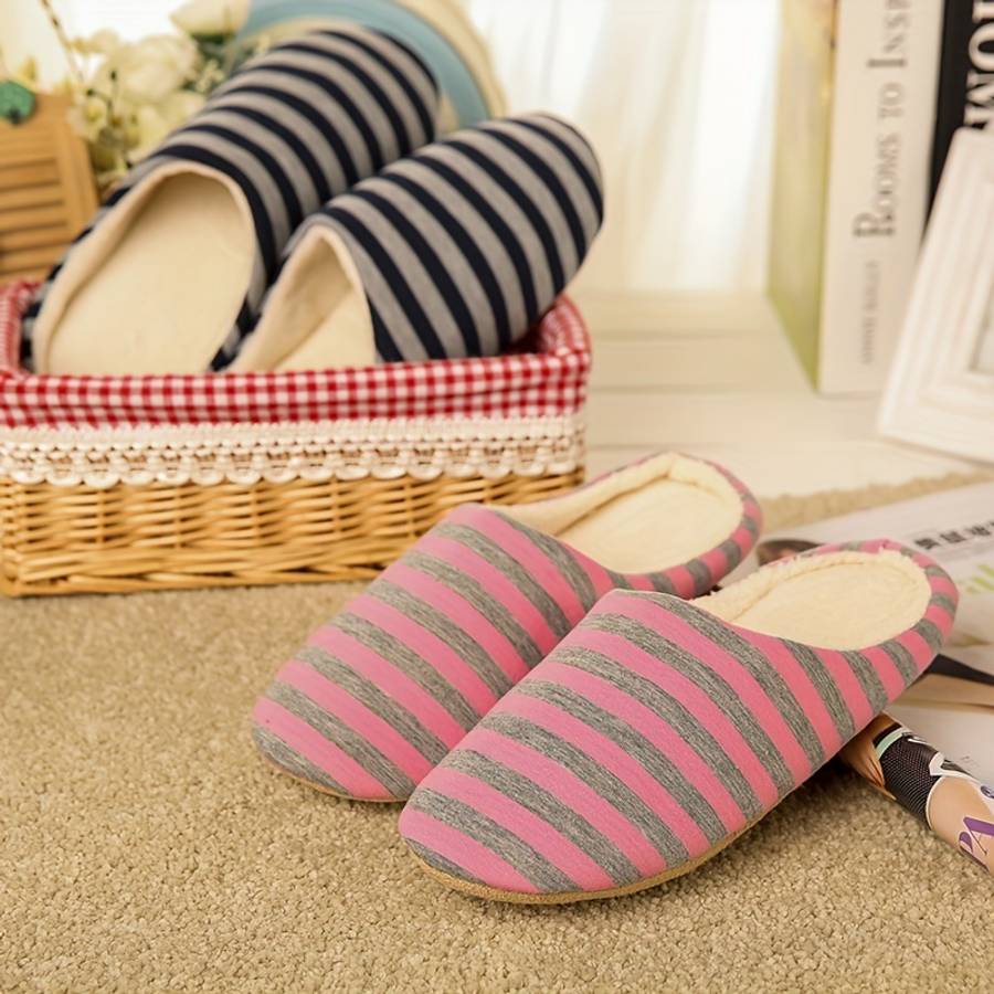 Cotton Slippers Color Navy Blue Sizeuk 4.5-5