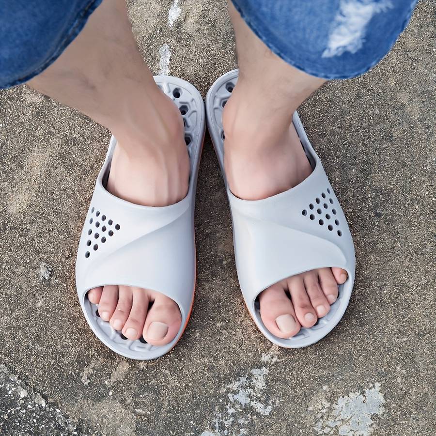Men Slippers Summer Style Black Size Uk 7.5 To 8