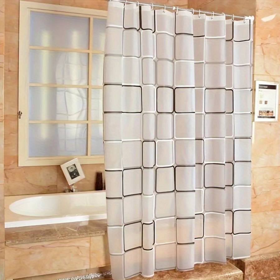 Waterproof Shower Curtain Color Black And White Large Square Size 71X78.7 180X200Cm