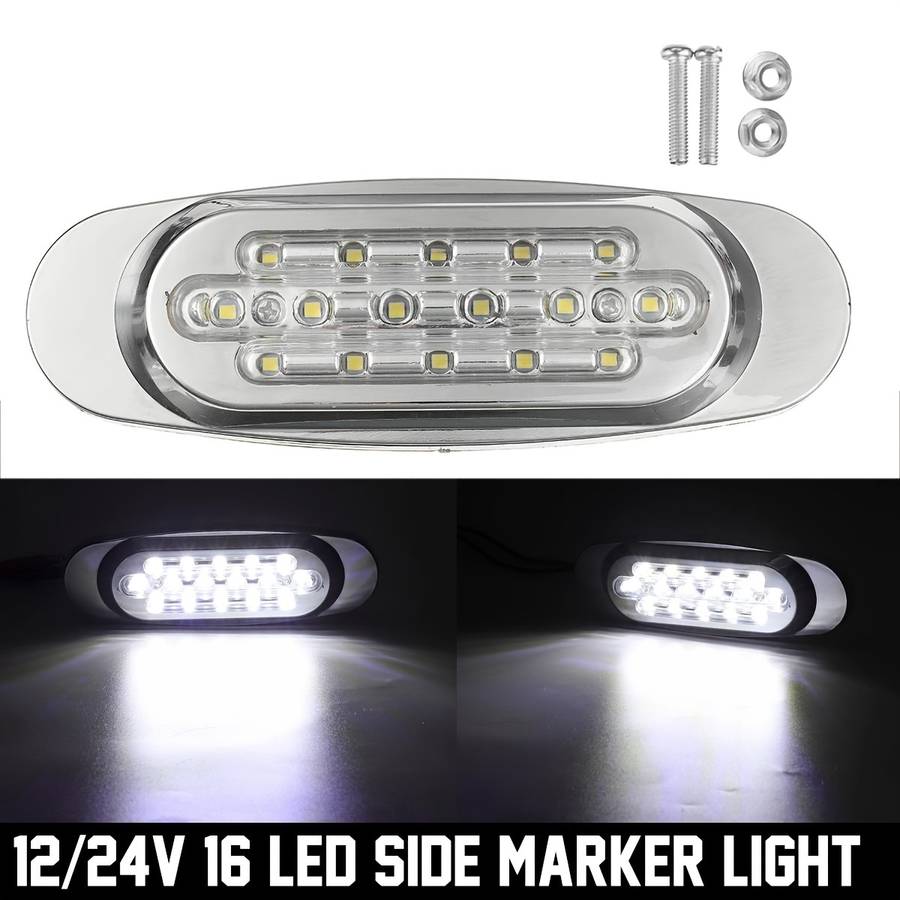 2pcs LED Car Side Marker Lights 16LED 12-24V Universal Position Side Lights for Truc