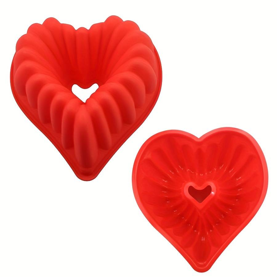 Suitable For Baking Molds Color Red Model Hollow Heart Shaped Silicone Mold