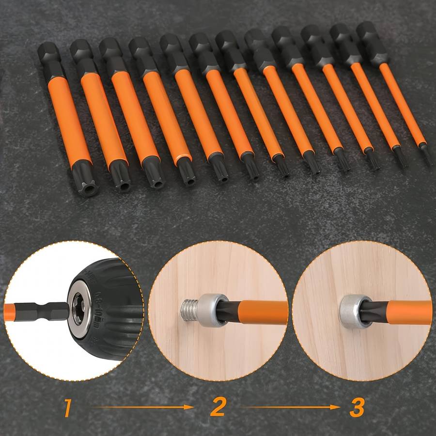 Screwdriver Bit Tool Set Items 12Pcs 25Mm Tamper Proof Bits
