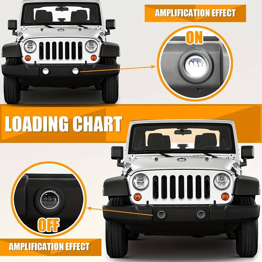 2pcs 10.16 Cm Angel Eyes LED Fog Light 12V 24V 60W Car Front Foglight 6000LM For Wran