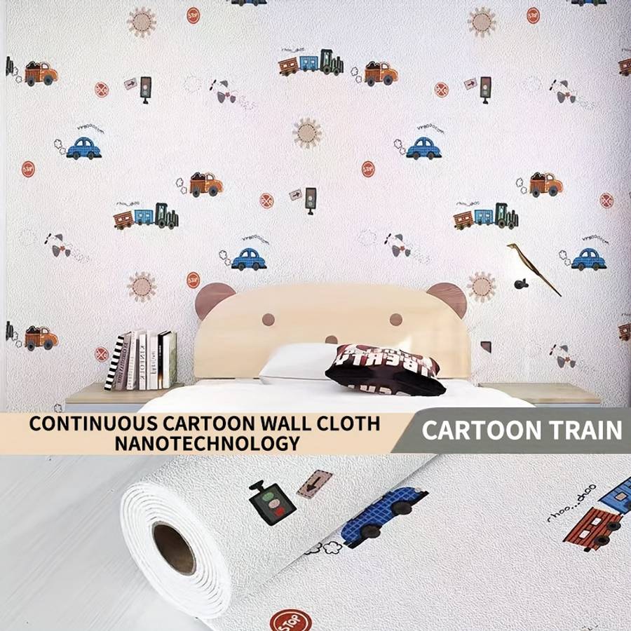Pro Static Cling Table Wrap color Cartoon Train size 5.0meterx50.04cm