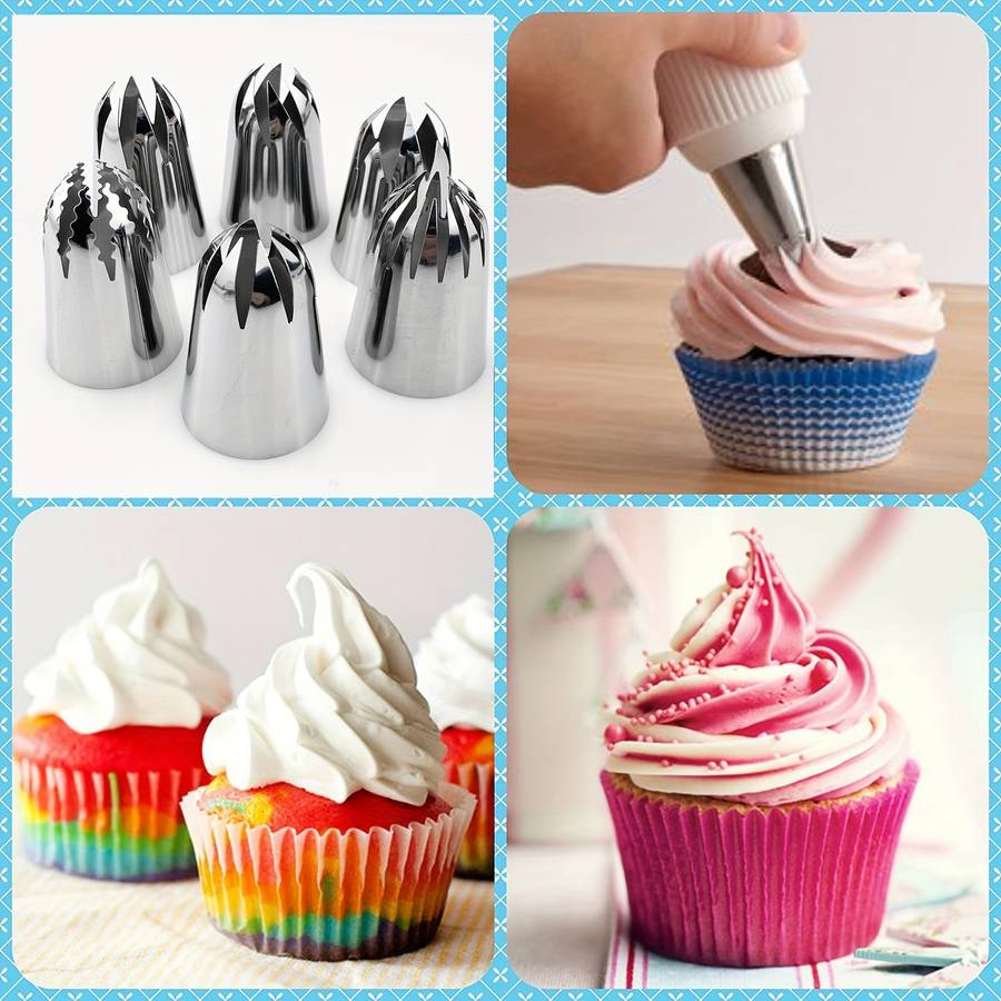 Professional Cake Decorating Head Color 7 Piece Set Super Big Mouth  Green