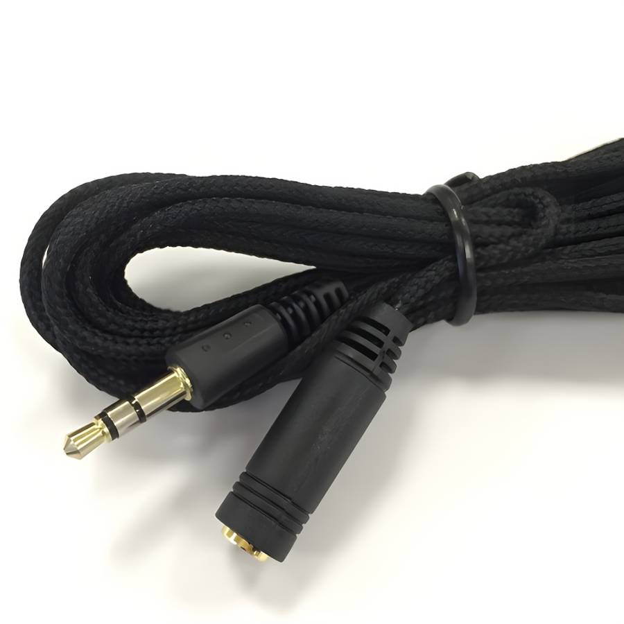 Premium Braided 3.5Mm Headphone Extension Cable 1.5M Lengths 0.138'' Microphone Jack Ster