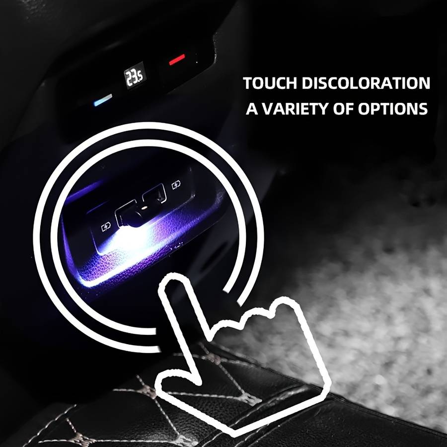 1pc Car Mini USB Seven Color Adjustable Color Decorative Ambient Light Soft Light