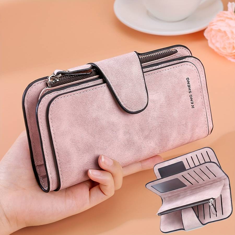 1pc Retro Minimalist Short Walet Solid Color Clutch Credit Card Case Multi Card Slots Wallet