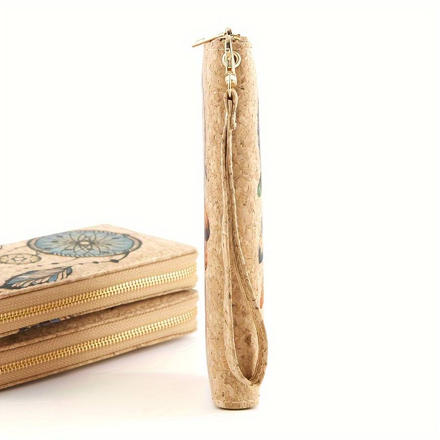 1pc Women'S Classic Faux Leather Wallet with Dreamcatcher Print Multi-Functional Large Capacity Z