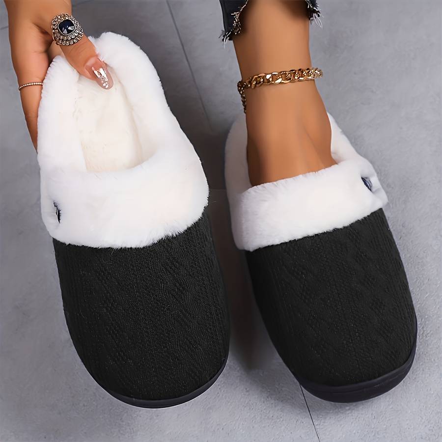 Cotton Slippers Color Black Sizeuk 9.5-10