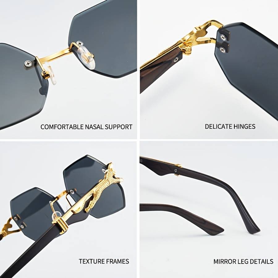 Mens Glasses Color C5 Golden Frame Gradient Pink