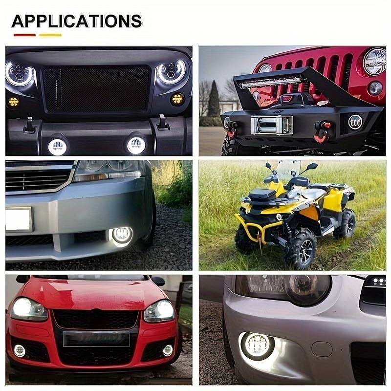 2pcs 10.16 Cm Angel Eyes LED Fog Light 12V 24V 60W Car Front Foglight 6000LM For Wran