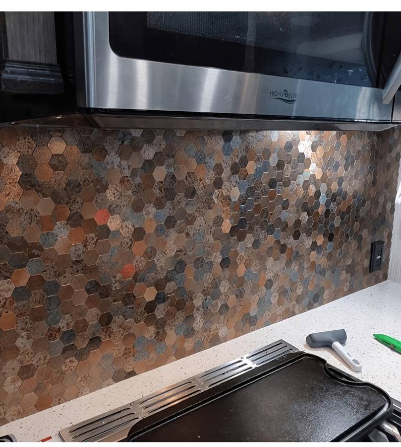 10PCS Elegant Removable Stainless Steel Mosaic Wall Stickers Waterproof Non Home