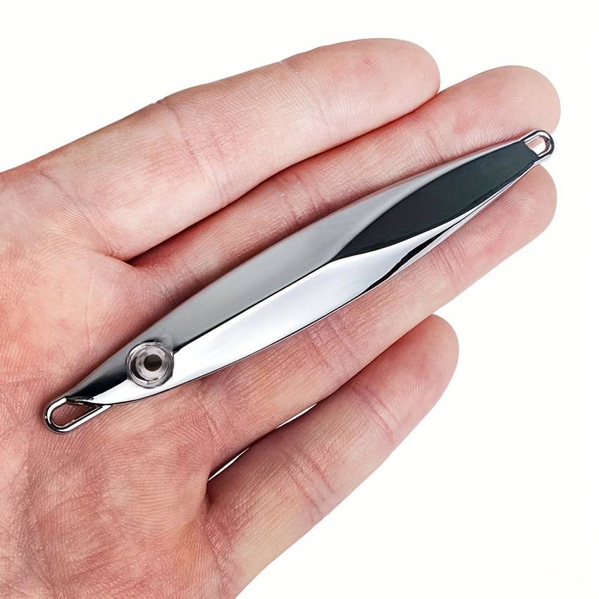 1pc 60g Sinking Metal Jig Silvery Trolling Hard Bait Bass Fishing Bait Fishing Tackle For Saltwa