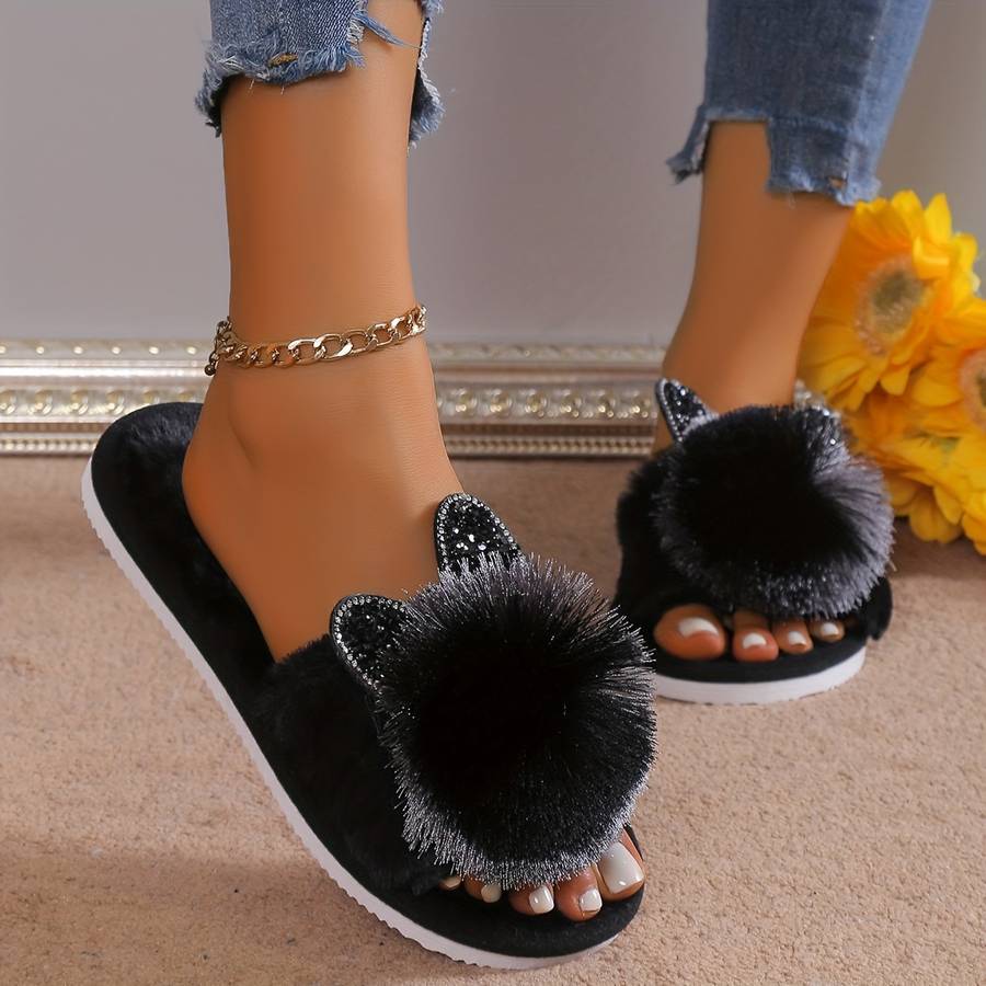 Cotton Slippers Color Gray Cat Sizeuk 4.5-5