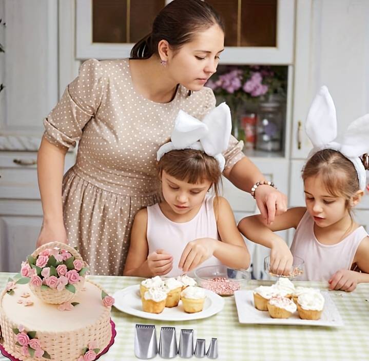 Professional Cake Decorating Head Model 5 Piece Set Flower Basket Flower Mouth Set