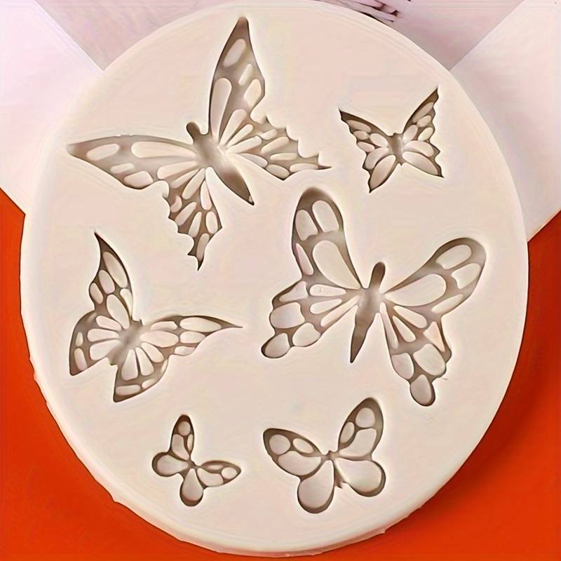 Suitable For Baking Molds Color Gray 6 Big And Small Butterflies