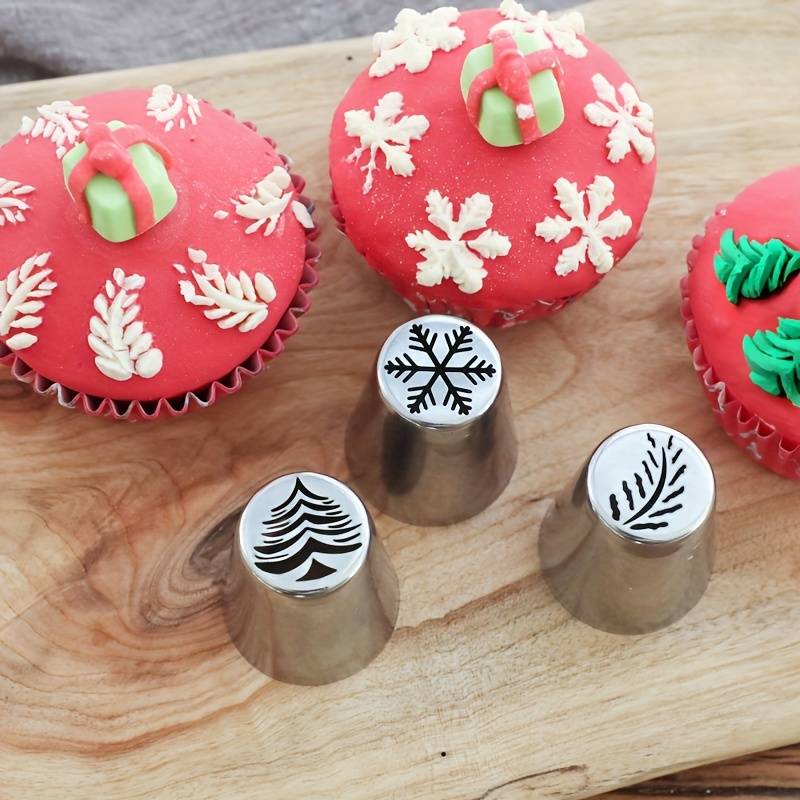 Professional Cake Decorating Head Color Set Of 4 Christmas Tree Piping Tips