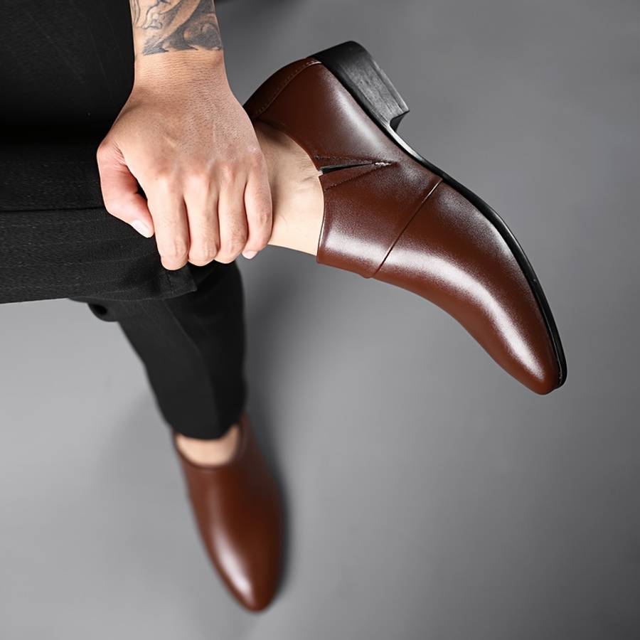 Mens Leather Shoes Color Light Brown1 Sizeuk 10.5