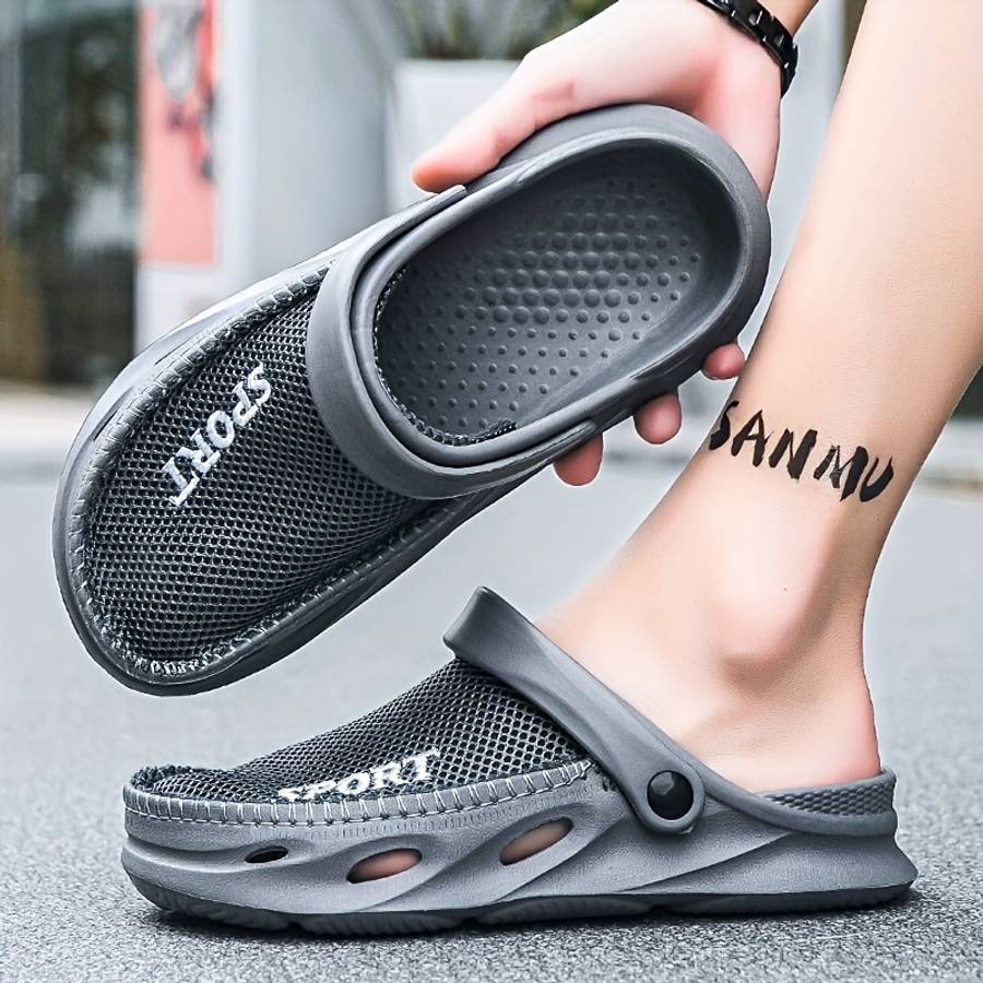 Men Slippers Summer Style Grey Size Uk 8.5 To 9