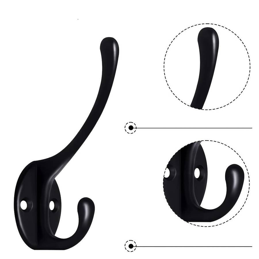 Hook Upcolor Black Quantity 7Pcs