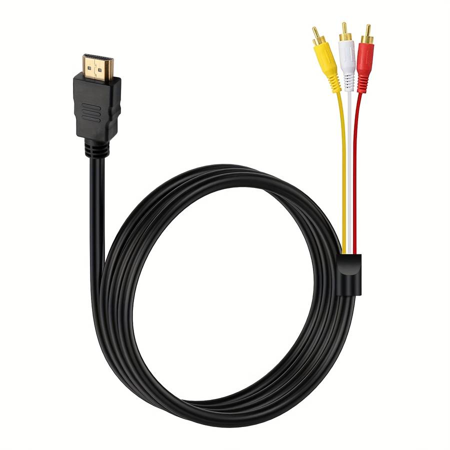1pc HD Interface to RCA Cable 1080P 5-Foot HD Male to 3-RCA Video And Audio AV Cable Connector