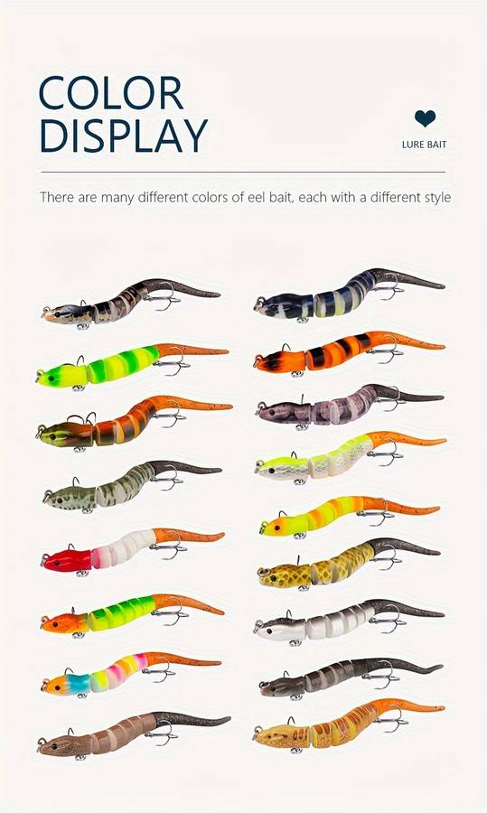 1pc Eel Swimbait 1.0cm 11.7g Slow Sinking Crankbait For Freshwater And Saltwater Trout And Bass