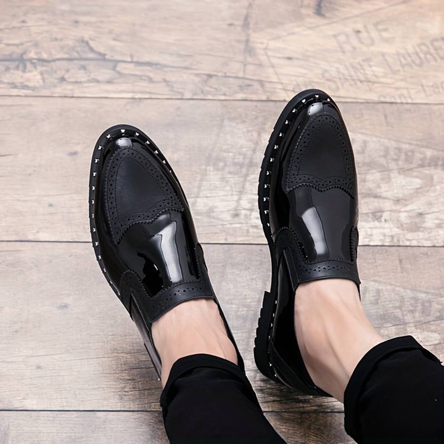 Mens Leather Shoes Color Black Sizeuk 10