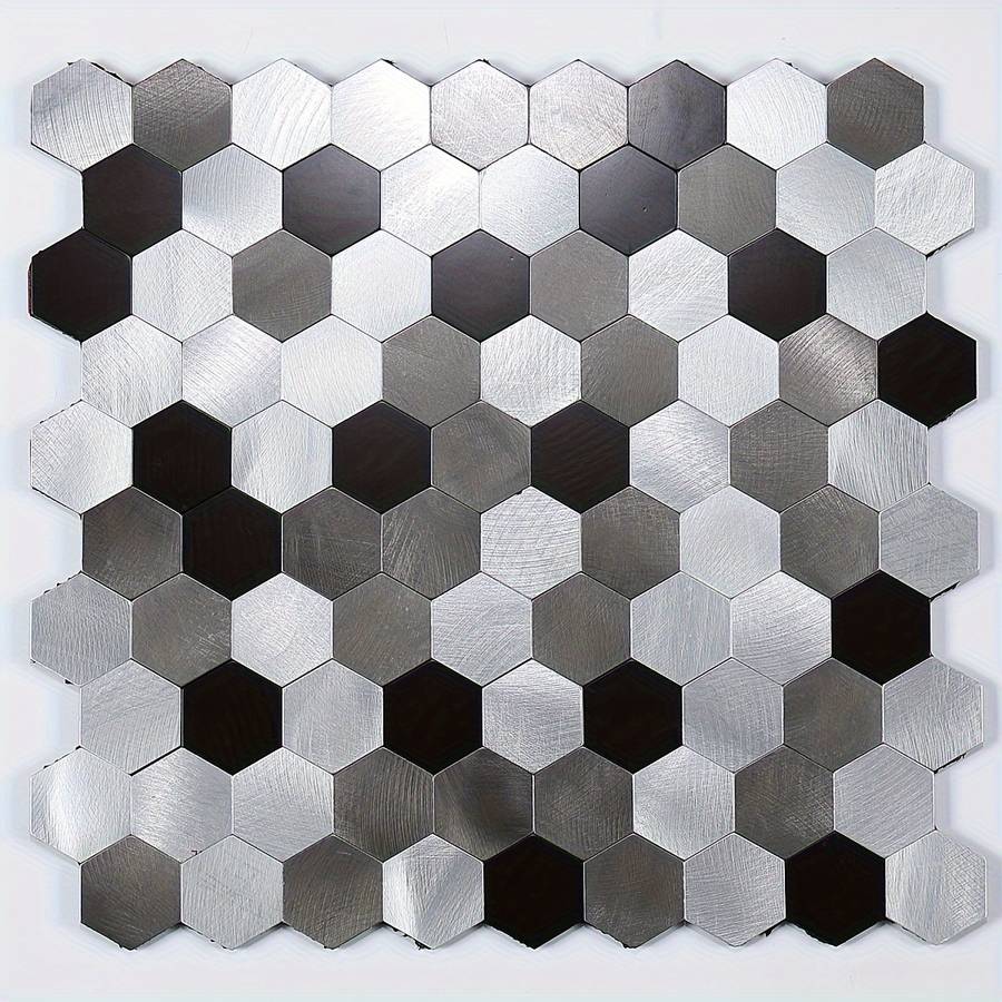 10PCS Elegant Removable Stainless Steel Mosaic Wall Stickers Waterproof Non Home