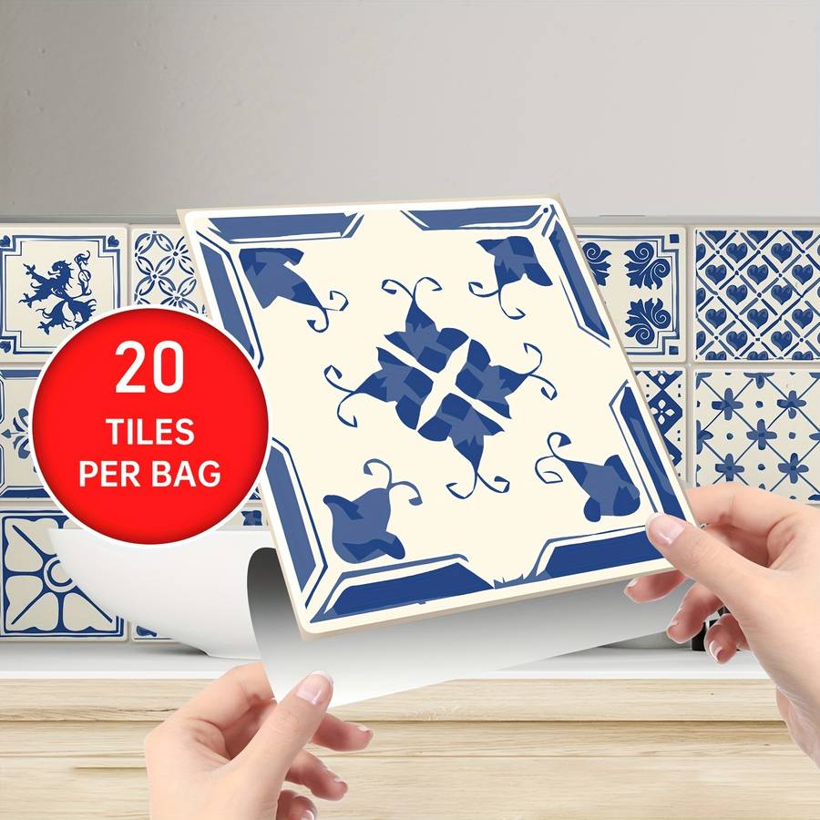 Floor Stickers Color Blue Size 7.87X7.87X1 Set Of 20Pcs