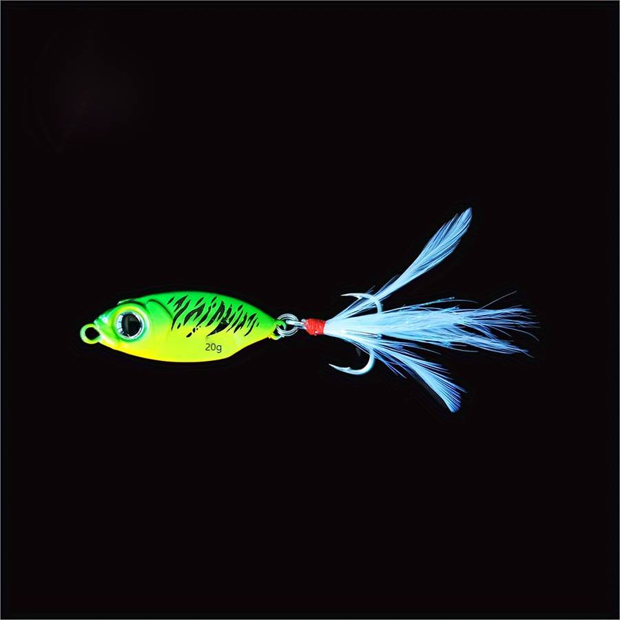 1pc 10g Small Iron Plate with Falling Fish Scale Pattern in Long-range Cast Perch with Cocked Mout