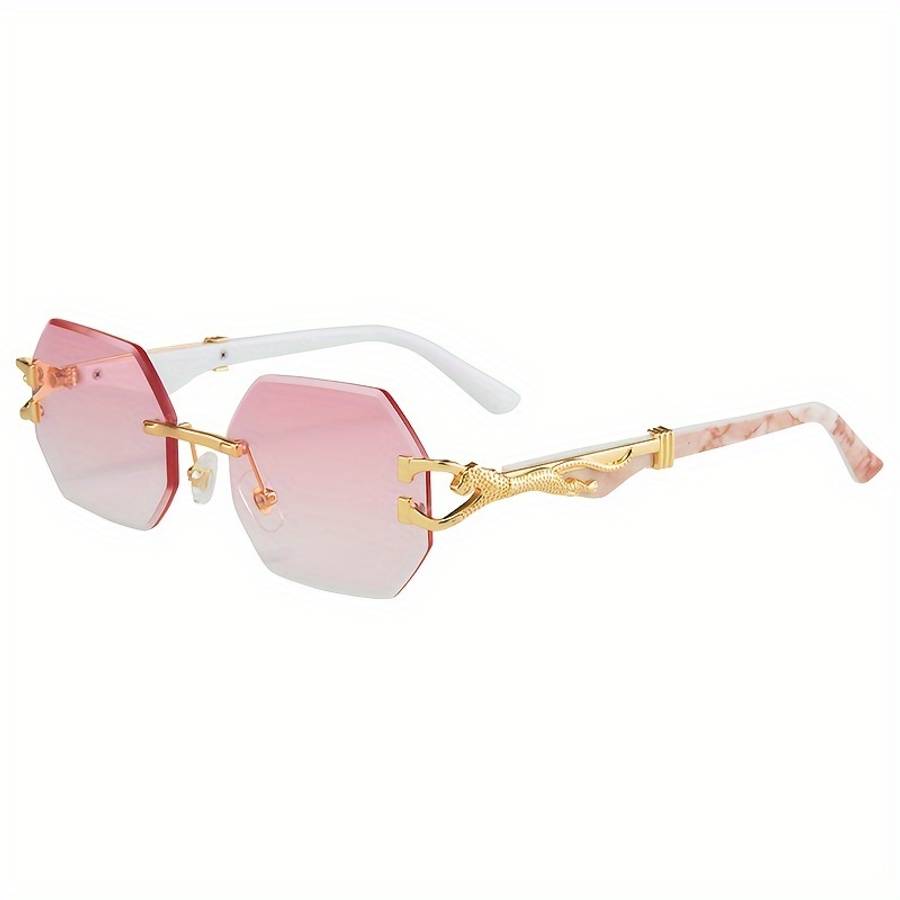 Mens Glasses Color C5 Golden Frame Gradient Pink