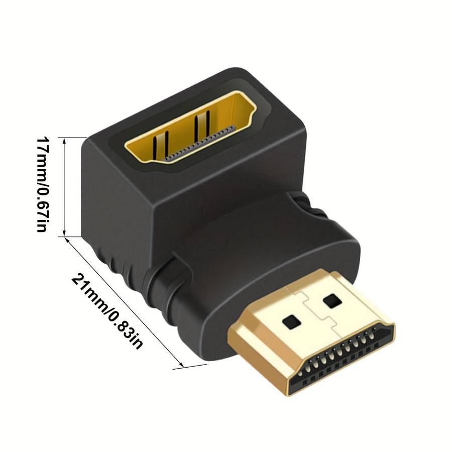 1pc High-Quality 90-Degree HDTV Adapter Male to Female 2.0 Cable with 4K@60Hz HDR Support