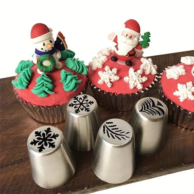 Professional Cake Decorating Head Color Set Of 4 Christmas Tree Piping Tips