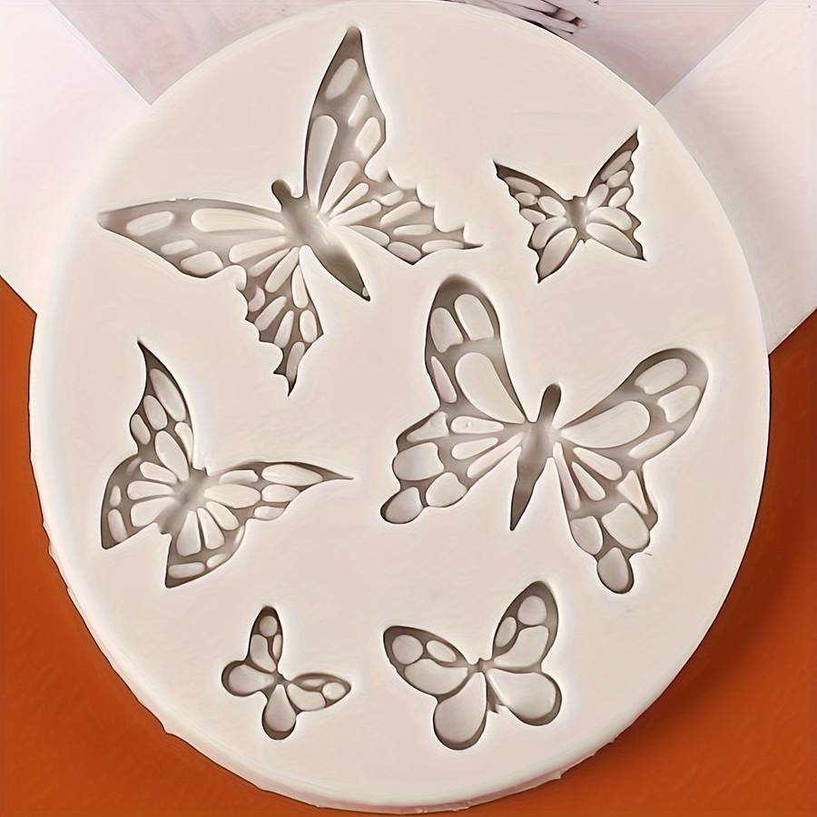 Suitable For Baking Molds Color Gray 6 Big And Small Butterflies