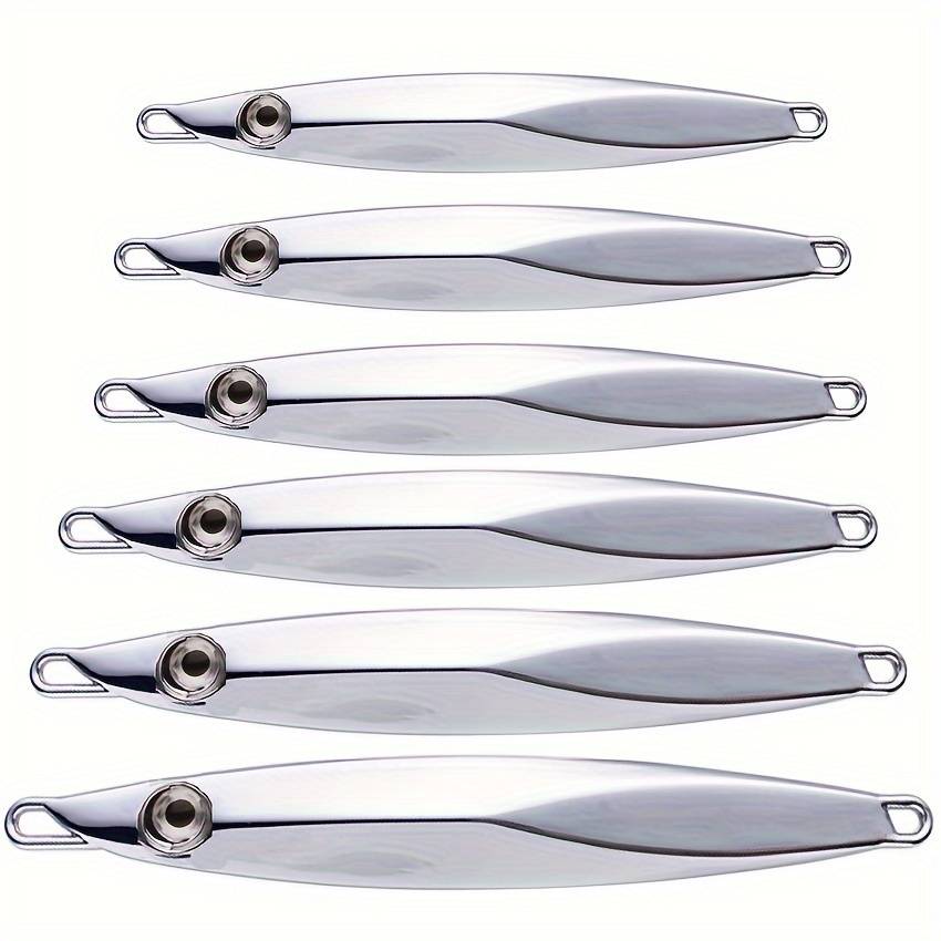 1pc 60g Sinking Metal Jig Silvery Trolling Hard Bait Bass Fishing Bait Fishing Tackle For Saltwa