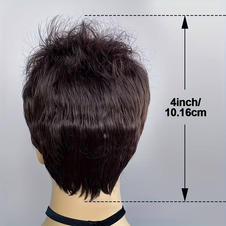Reddish Brown Mens Wigs Hair Length 10.16Cm