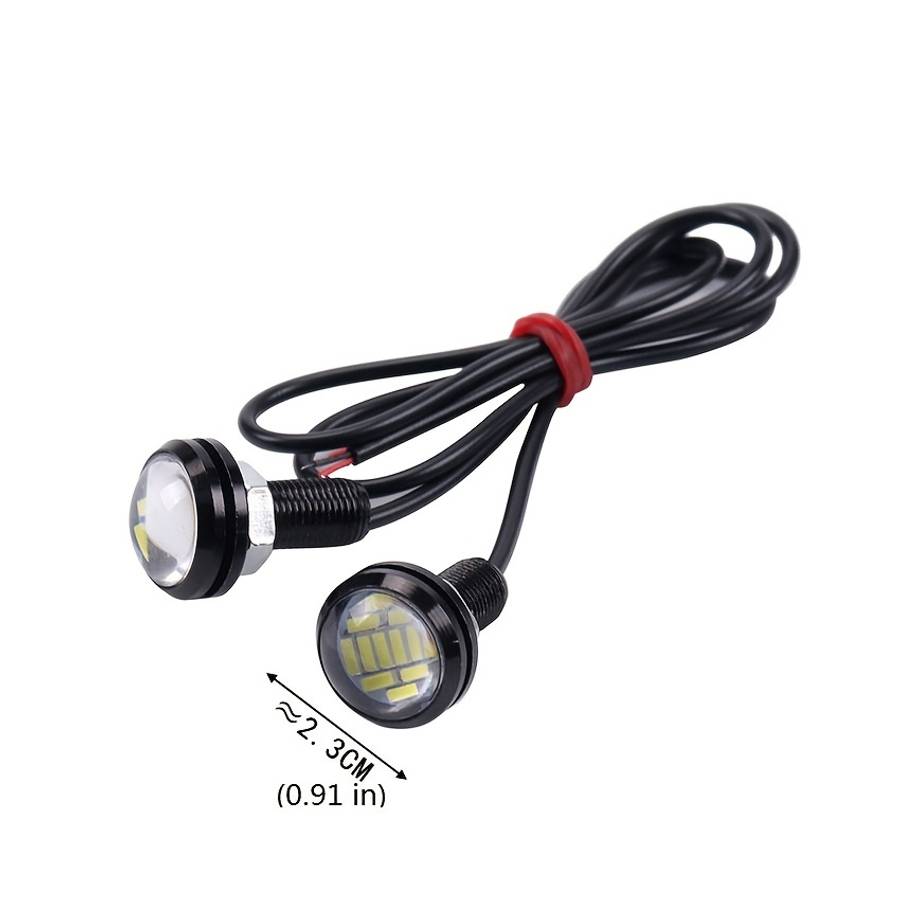 2pcs Bright LED License Plate Lights 23mm Eagle Eye Design 12SMD