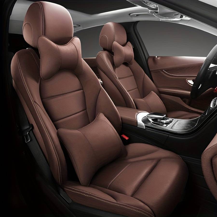 Car Seat Cushion Red Items 2Pcs Headrest