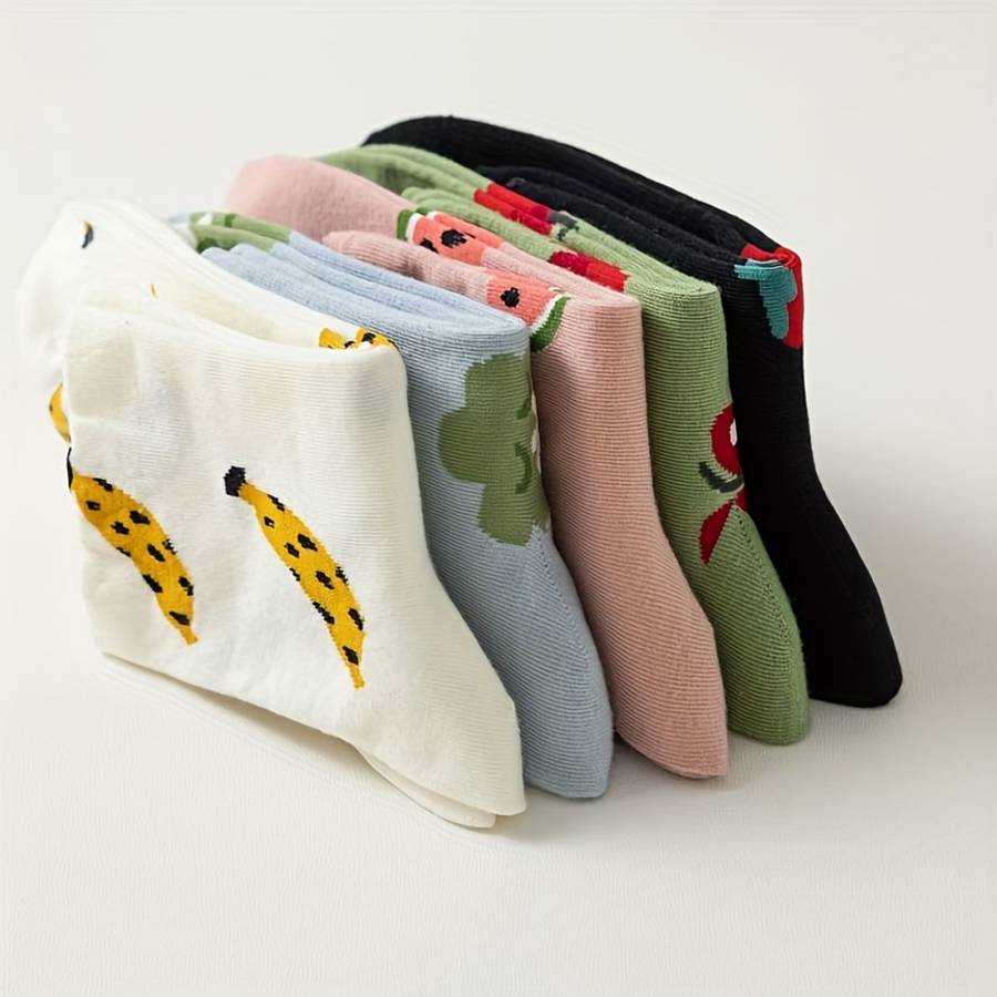 Women S Socks Color 5Pairs Mixed Colors Size Onesize