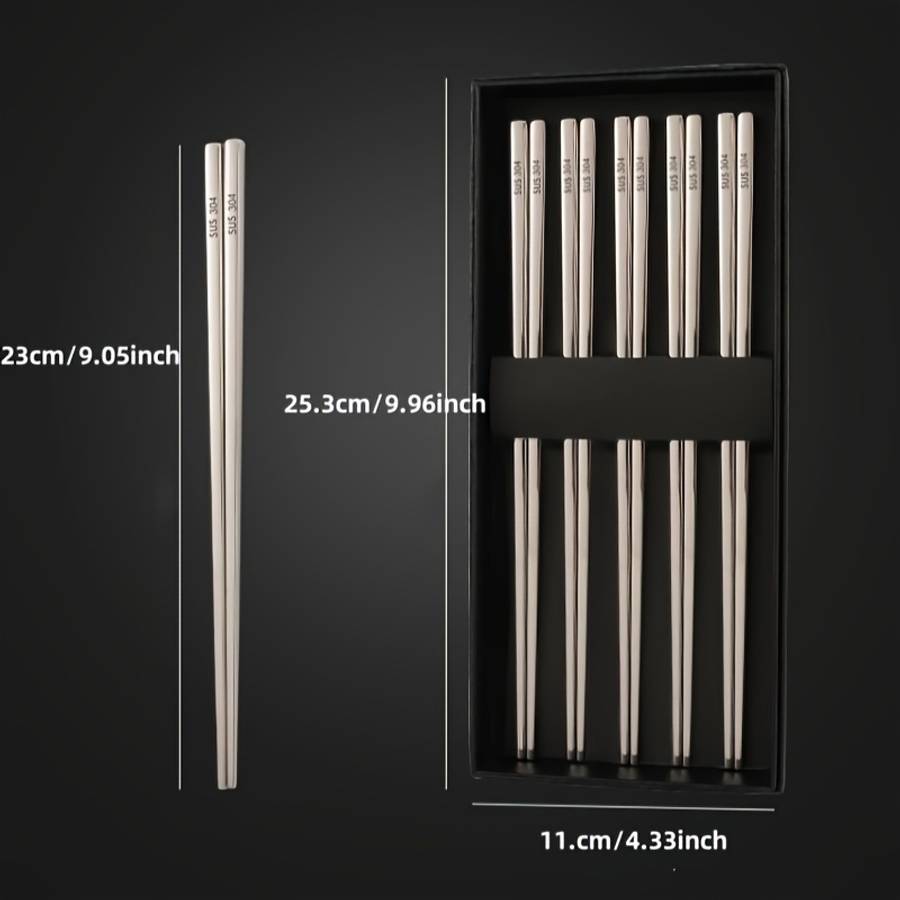 Chopsticks Style Chinese Style Ink Painting 5 Pairs In Gift Box