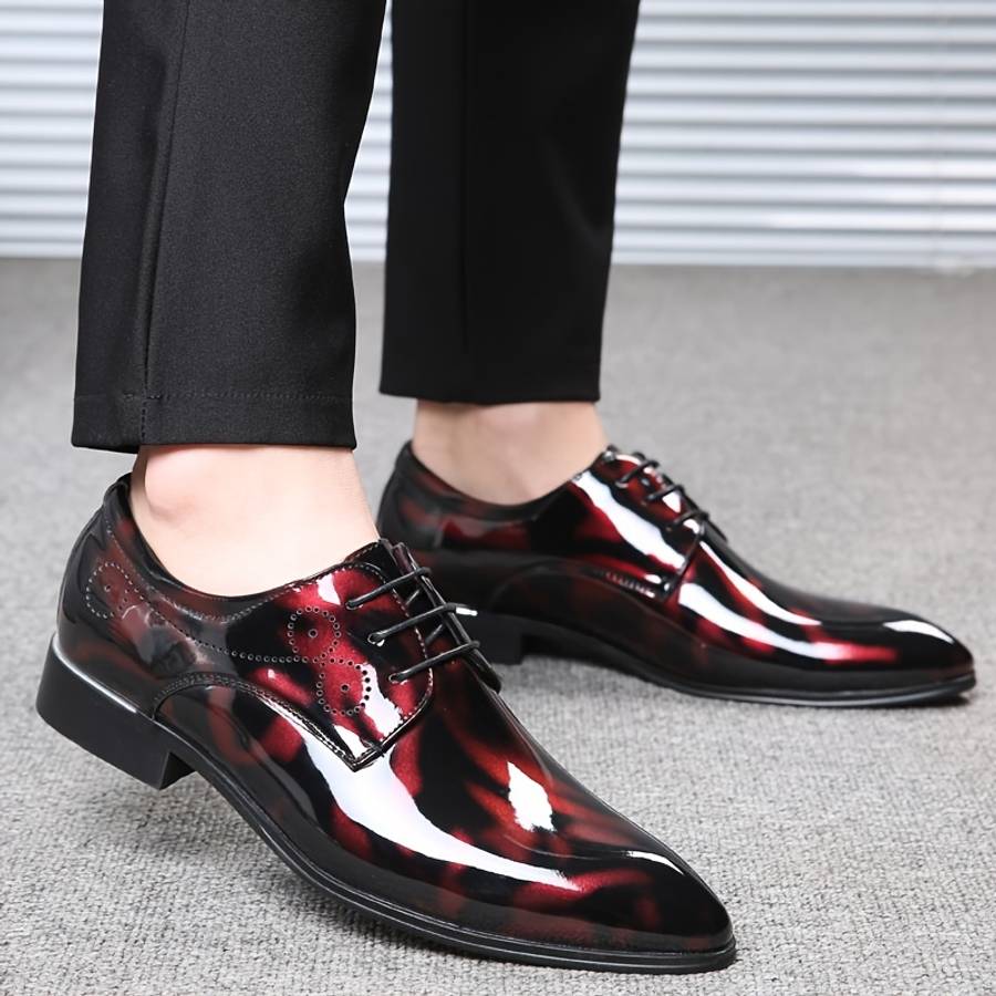 Mens Leather Shoes Color Flowers Blue Sizeuk 5