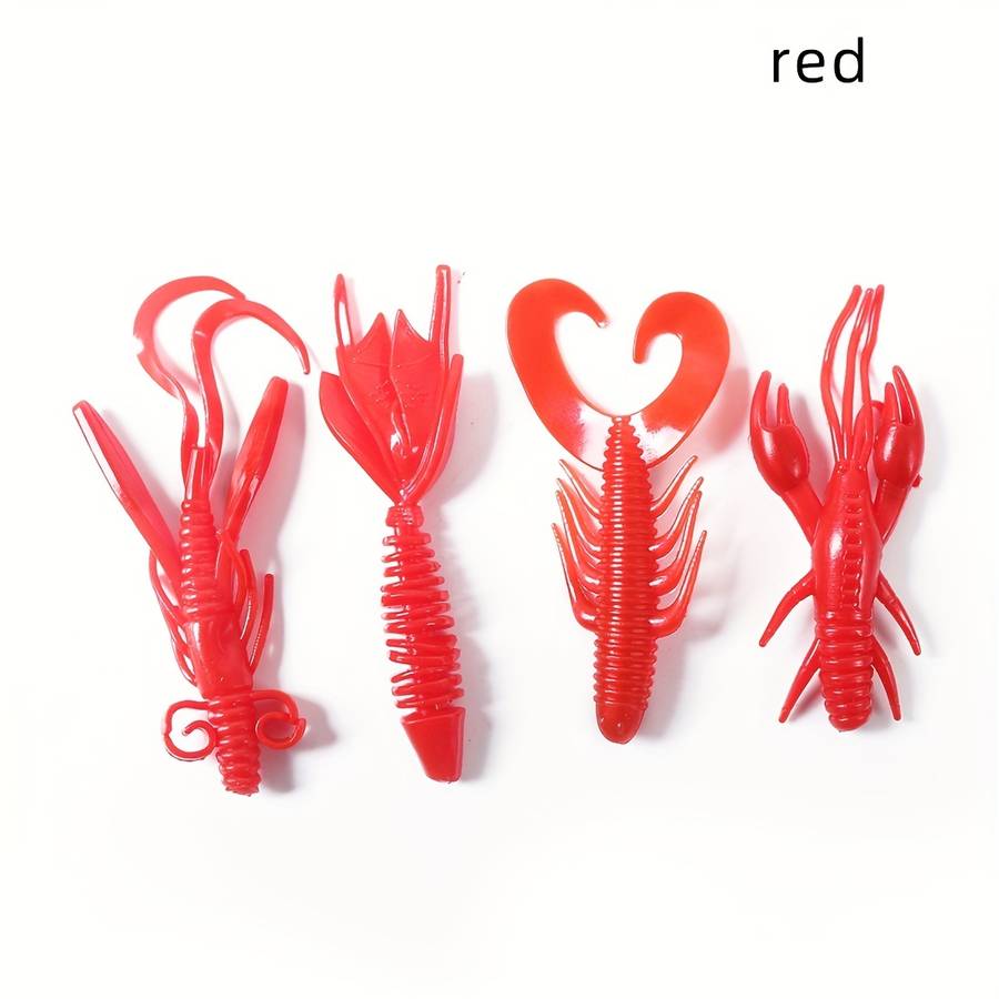 4pcs Anmuka Soft Fishing Lures Realistic Green  Black Lobster Designs 2g Silicone Bait for Bass