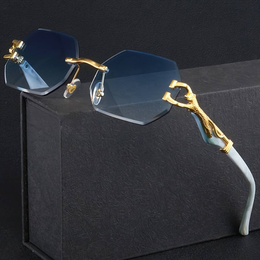 Mens Glasses Color C5 Golden Frame Gradient Pink