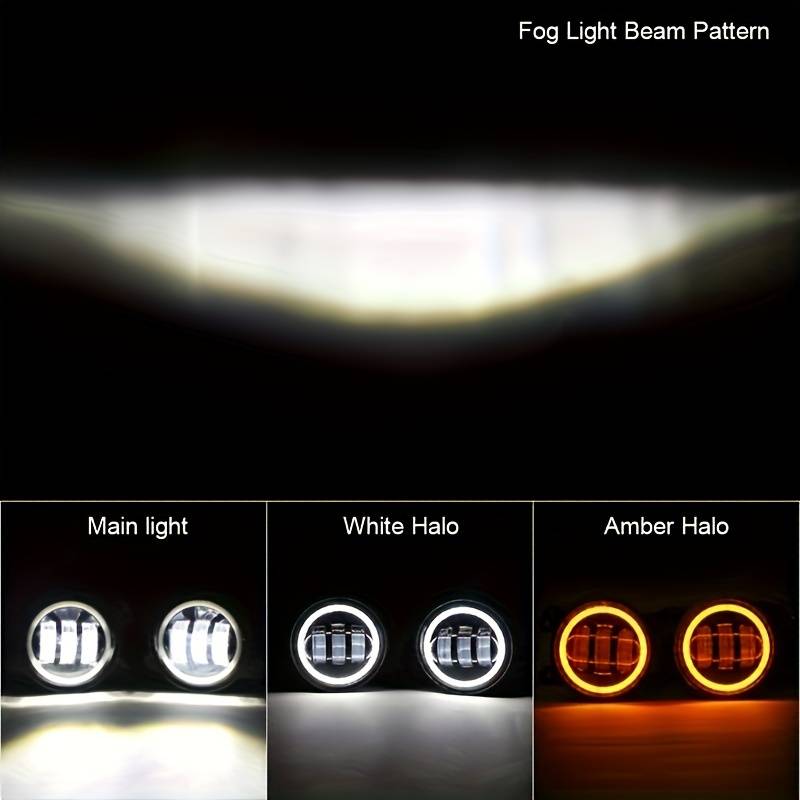 2pcs 10.16 Cm Angel Eyes LED Fog Light 12V 24V 60W Car Front Foglight 6000LM For Wran
