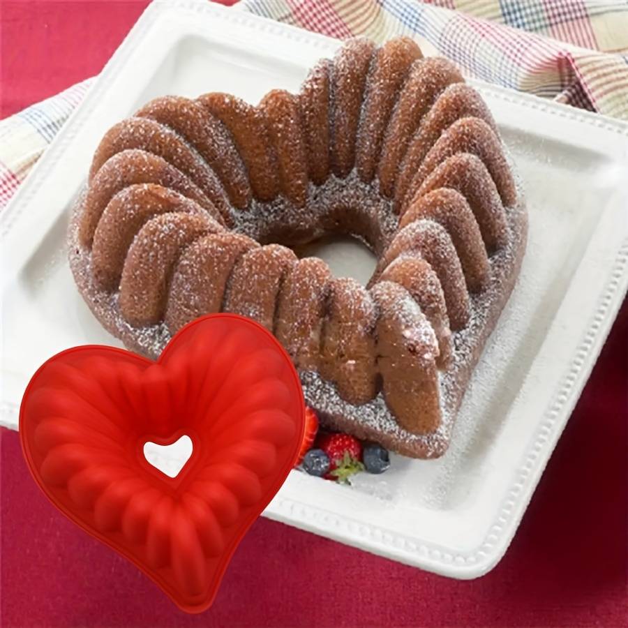Suitable For Baking Molds Color Red Model Hollow Heart Shaped Silicone Mold