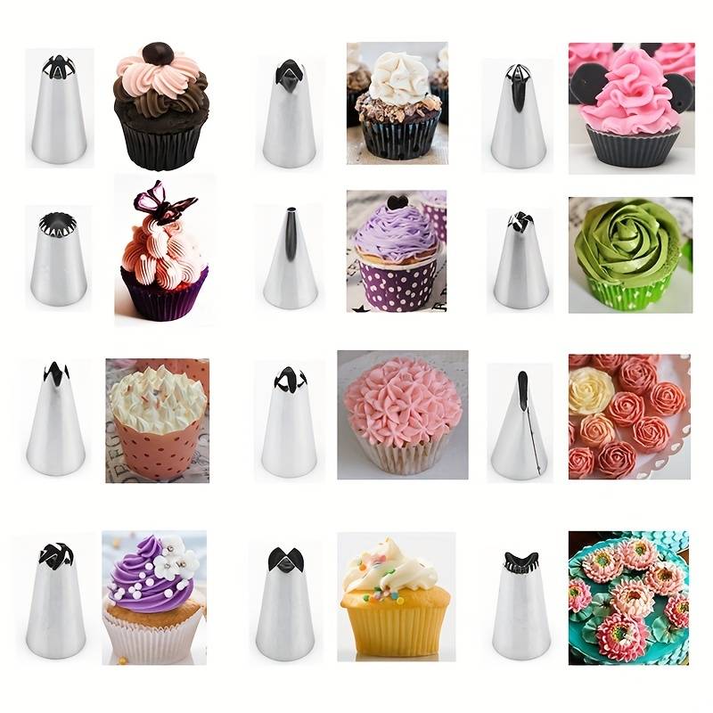 Professional Cake Decorating Head Color 14 Piece Flower Shaped Box Piping Tip  Orange